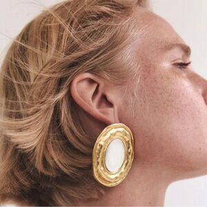 Zara Contrasting Statement Earrings Vintage Two Tone ✨ Comes With Gift Packaging
